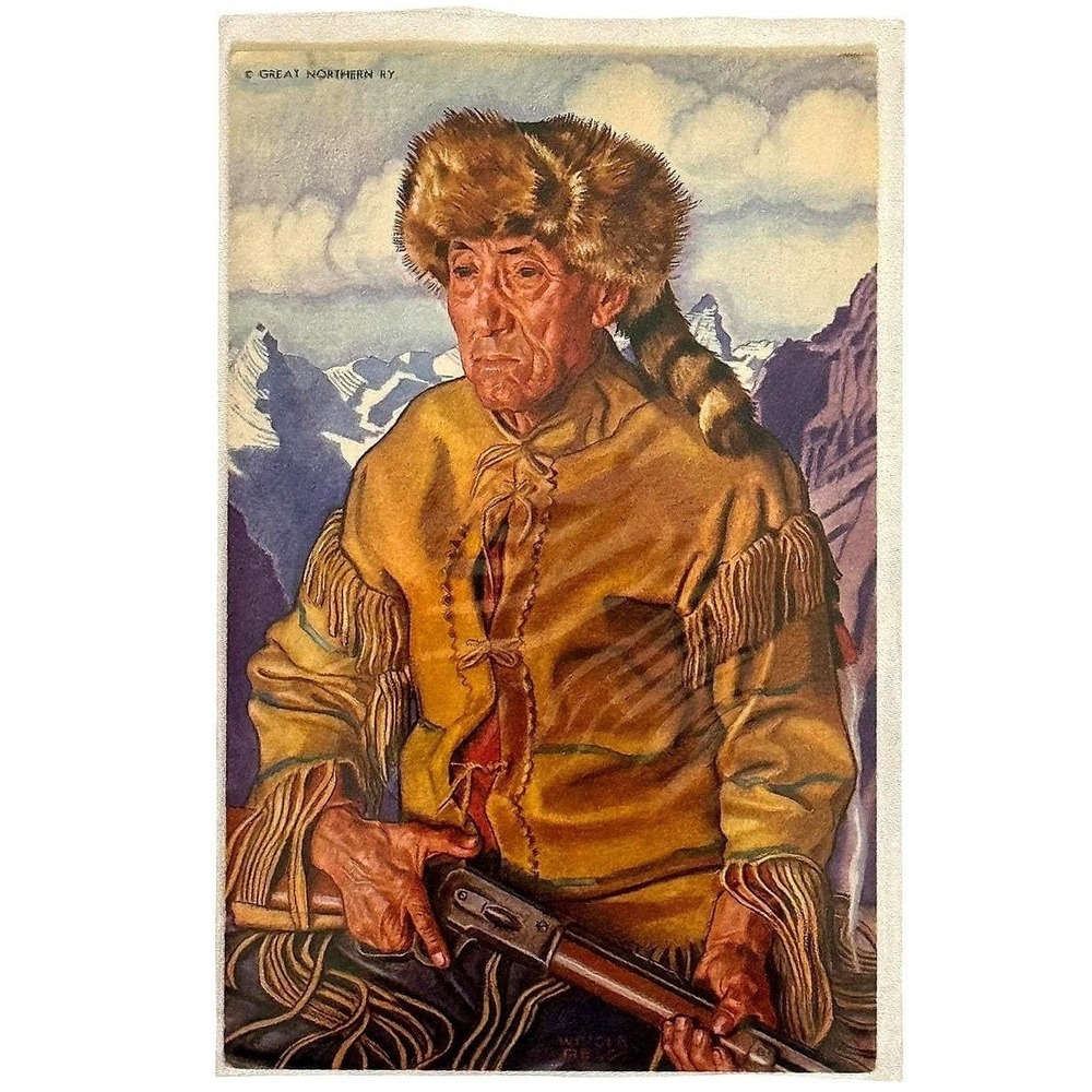 Vintage Montana Postcard Tom Dawson Glacier National Park Great Northern Railway